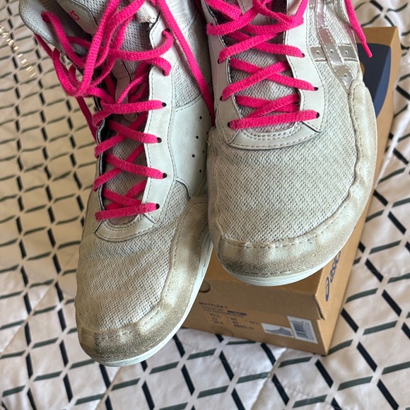 ASICS matflex 7 wrestling shoes cool grey/silver/pink - Picture 4 of 7